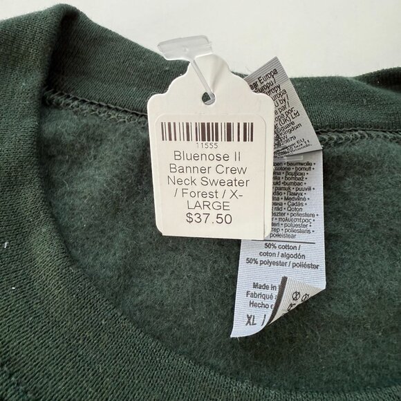 Bluenose II Banner Crewneck Sweater Forest Green XL By Gildan - Picture 6 of 6